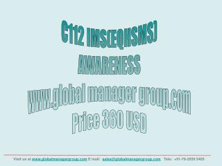 C112 IMS(EQHSMS) AWARENESS global manager group Price 360 USD