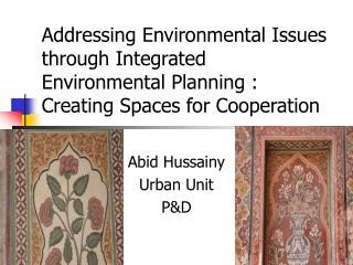 Abid Hussainy Urban Unit P&amp;D