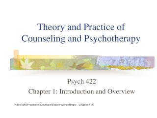 PPT - Theory And Practice Of Counseling And Psychotherapy PowerPoint ...