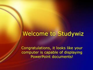 Welcome to Studywiz