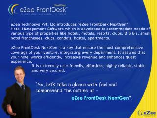 eZee Technosys Pvt. Ltd introduces “eZee FrontDesk NextGen”