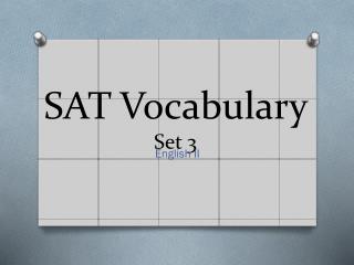 SAT Vocabulary Set 3