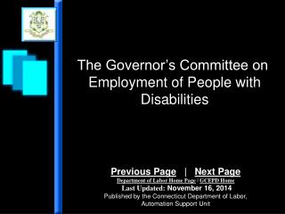 The Governor’s Committee on Employment of People with Disabilities