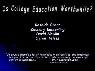 Rashida Grant Zachary Easterling David Nowlin Sylvia Telesz