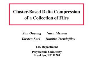 Cluster-Based Delta Compression of a Collection of Files