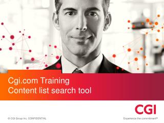 Cgi Training Content list search tool