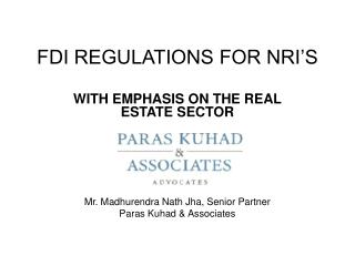 FDI REGULATIONS FOR NRI’S
