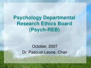 Psychology Departmental Research Ethics Board (Psych-REB)