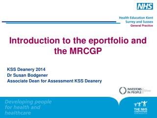 Introduction to the eportfolio and the MRCGP