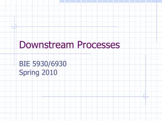 Downstream Processes