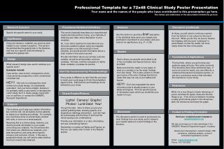 Professional Template for a 72x48 Clinical Study Poster Presentation