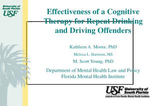 Effectiveness of a Cognitive Therapy for Repeat Drinking and Driving Offenders