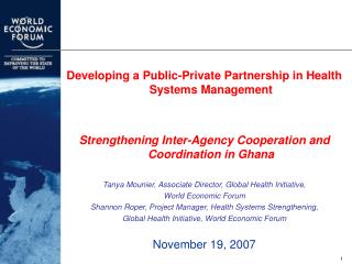 Developing a Public-Private Partnership in Health Systems Management
