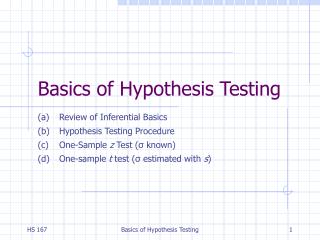 Basics of Hypothesis Testing