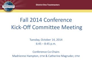 Fall 2014 Conference Kick-Off Committee Meeting