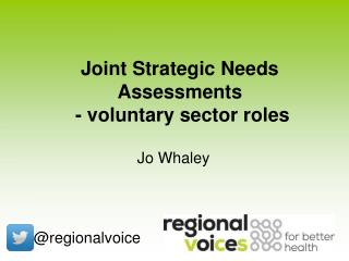 Joint Strategic Needs Assessments - voluntary sector roles