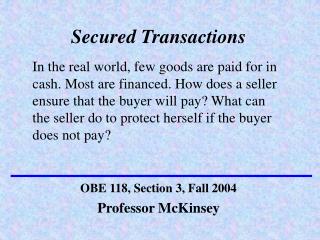 Secured Transactions