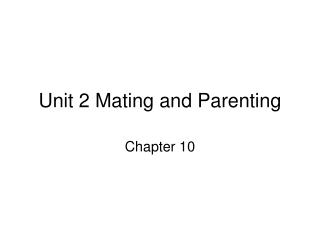 Unit 2 Mating and Parenting