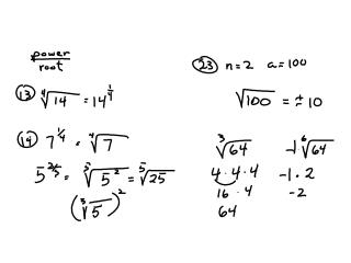 7.1 n th Roots and Rational Exponents Notes B
