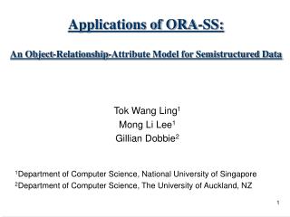 Applications of ORA-SS: An Object-Relationship-Attribute Model for Semistructured Data