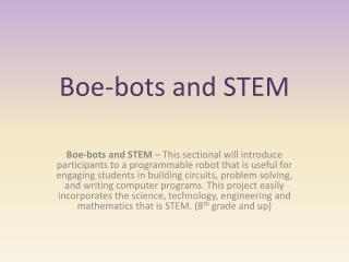 Boe -bots and STEM