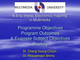 Programme Objectives Program Outcomes &amp; Example Subject Objectives Briefing