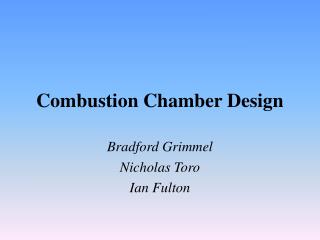 Combustion Chamber Design