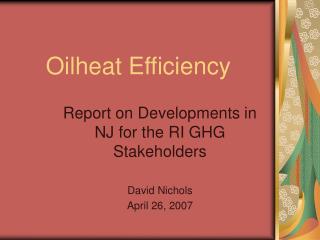 Oilheat Efficiency