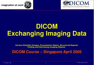 DICOM Exchanging Imaging Data Various Modality Images, Presentation States, Structured Reports 