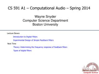 CS 591 A1 – Computational Audio – Spring 2014