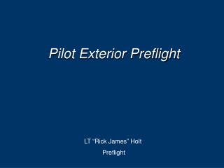 Pilot Exterior Preflight