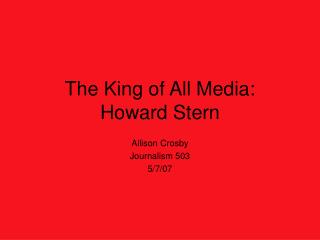 The King of All Media: Howard Stern