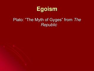 Egoism