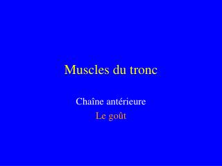 Muscles du tronc