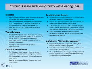 Chronic Disease and Co-morbidity with Hearing Loss