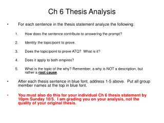 Ch 6 Thesis Analysis