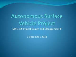 Autonomous Surface Vehicle Project