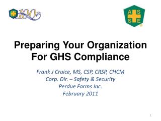 Preparing Your Organization For GHS Compliance