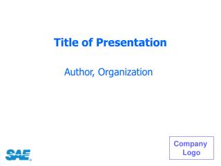 Title of Presentation