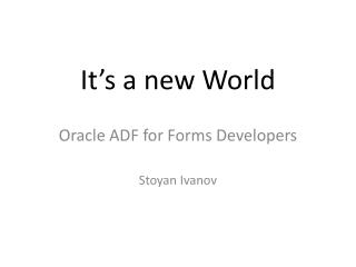 It’s a new World