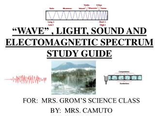 “WAVE” , LIGHT, SOUND AND ELECTOMAGNETIC SPECTRUM STUDY GUIDE