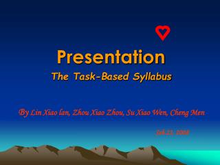 Presentation The Task-Based Syllabus