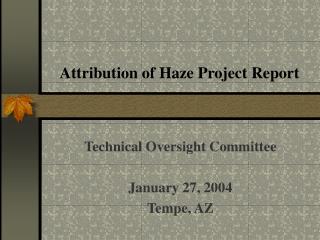 Attribution of Haze Project Report