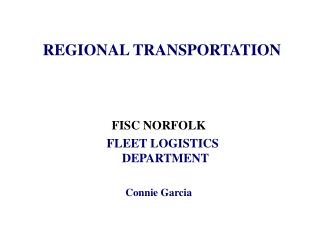 REGIONAL TRANSPORTATION