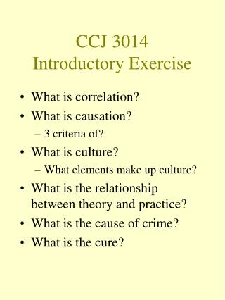 CCJ 3014 Introductory Exercise