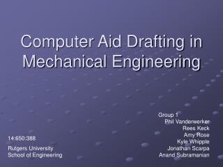 Computer Aid Drafting in Mechanical Engineering
