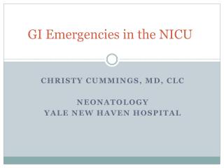 GI Emergencies in the NICU