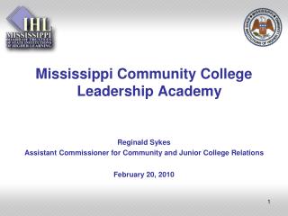 Mississippi Community College Leadership Academy Reginald Sykes