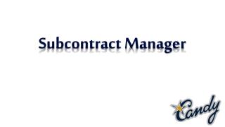 Subcontract Manager