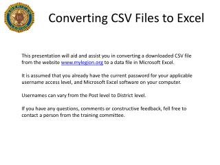 Converting CSV Files to Excel